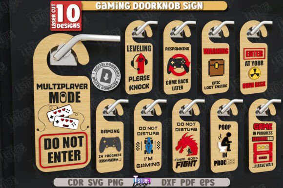 Gamer Door Knob Hanger Laser Cut Bundle: A Must-Have for Creative Gamers and Makers