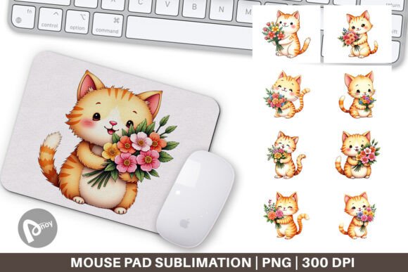 Mouse Pad Cat Spring Bouquet: A Stylish Addition to Your Workspace
