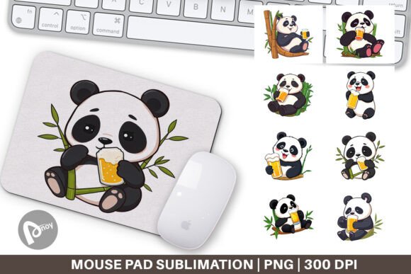 Mouse Pad Panda Beer Day