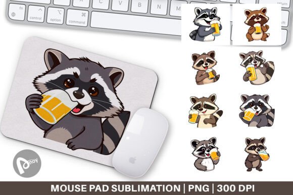 Mouse Pad Raccoon Beer Day: A Unique Addition to Your Workspace
