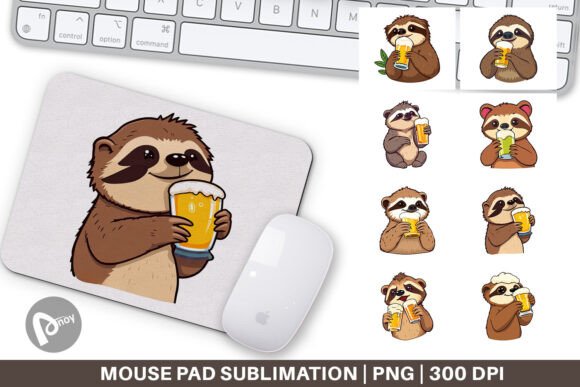 Mouse Pad Sloth Beer Day: A Unique Touch for Your Workspace
