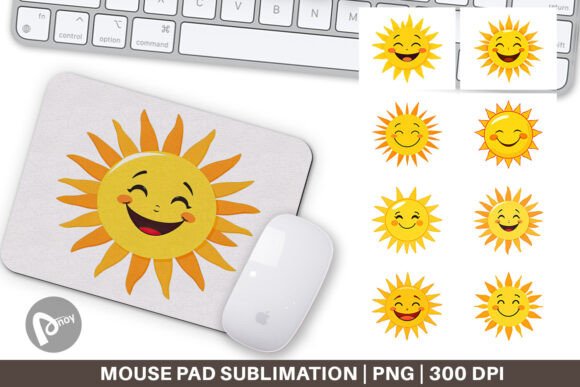 Mouse Pad Smiling Sun and Sublimation Mouse Pad: Creative Design to Beautify Your Desk and Boost Productivity