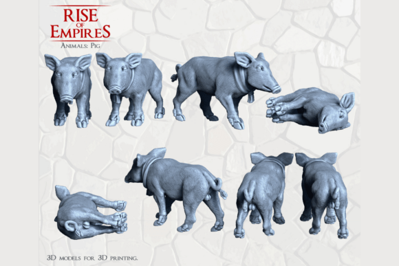 Pigs and 🐖 Rise of Empires Animals – Pig 28mm Scale