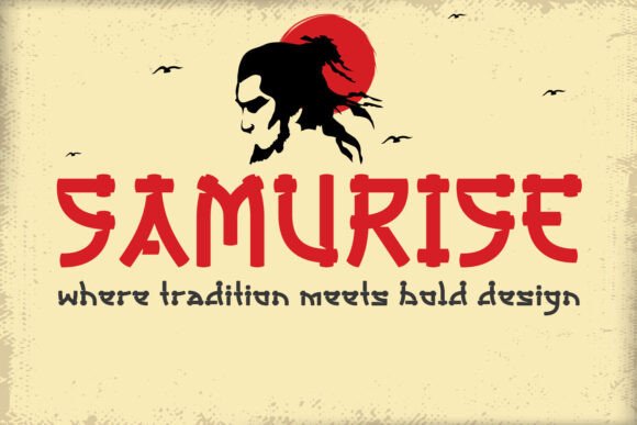 Samurise: Bold Japanese-Inspired Stencil Font