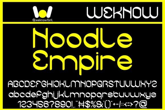 The Noodle Empire: A Playful, Versatile Typeface for Modern Design
